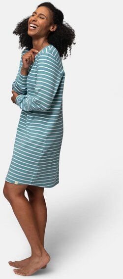 greenjama Damen Sleepshirt Ringel, GOTS-zertifiziert