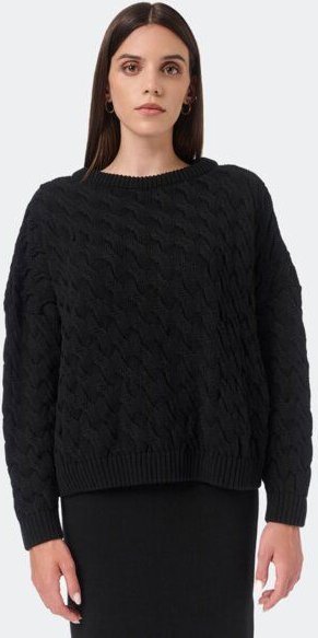 Mila.Vert Gestrickter Pullover mit Zopfmuster