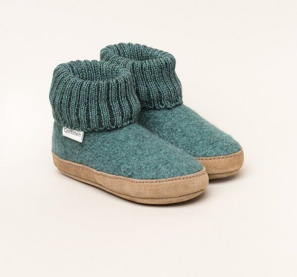 Thumbnail - Gottstein Kinder Hüttenschuh Alpine Boot LE - Aus reiner Bio-Schafwolle für Jungen & Mädchen mit Ledersohle - Hausschuh ...