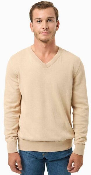 ORGANICATION Pullover aus Bio-Baumwolle mit V-Ausschnitt