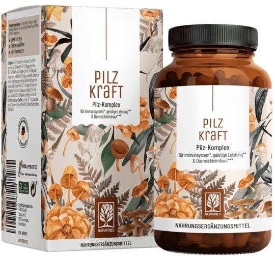 Vitalpilze Supplement 4 Pilze 120 vegane Kapseln Pilzkraft Naturtreu®