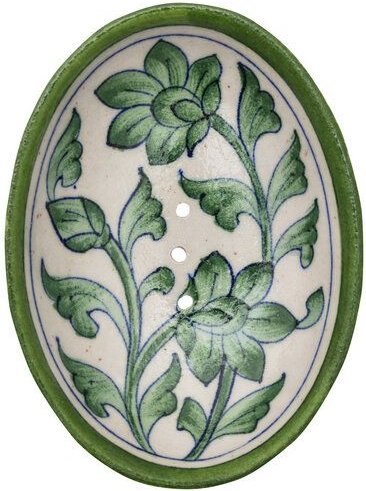 TRANQUILLO Blue Pottery Seifenschale von Hand geformt und bemalt