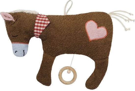 Efie Spieluhr Pferd braun, Herz Applikation, 100 % Made in Germany