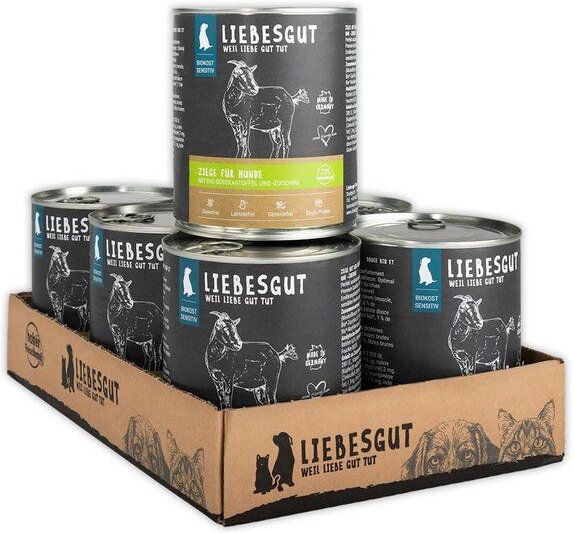 Liebesgut Tiernahrung Ziege mit Süßkartoffel und Zucchini