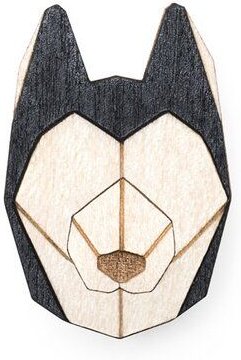 BeWooden Brosche aus Holz - Husky | Mode Schmuck