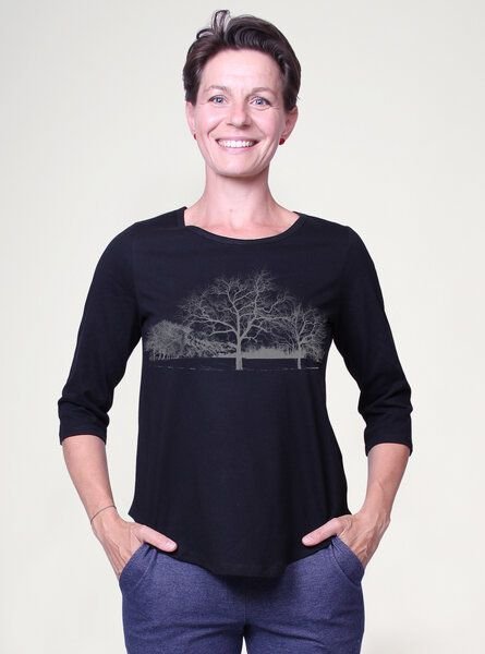 Peaces.bio - handbedruckte Biomode Dreiviertelarm-Shirt Landscape