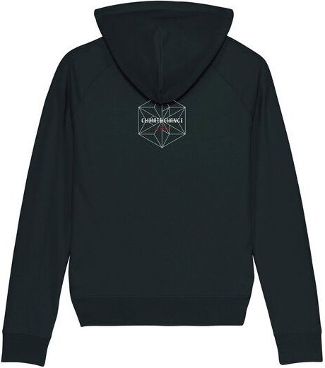 Thumbnail - Human Family Bio Damen Hoodie "Trekker - Climate Change is Real" in Schwarz