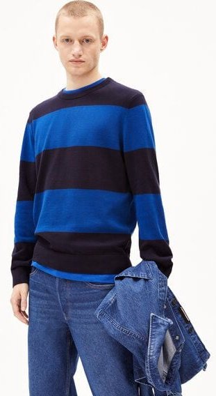 ARMEDANGELS LOUKAA STRIPES - Herren Pullover aus Bio-Baumwolle