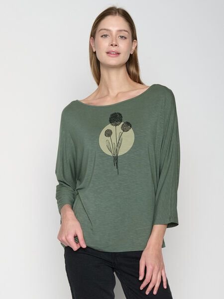 GREENBOMB Nature Allium Simper - Gemütliches Longsleeve aus Viskose (LENZING ECOVERO) Mix / hochwertiger Print / Fair & ...