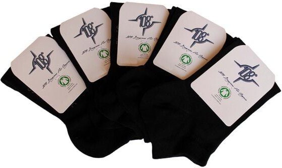 108 Degrees 5er Pack Damen Sneaker Socken schwarz GOTS