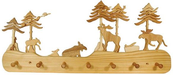 Mitienda Shop Kindergarderobe aus Holz | Nordische Landschaft 7 Haken