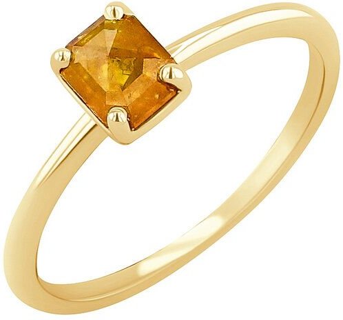 Eppi Goldring mit Salt and Pepper Diamant in Emeraldform Lucilia