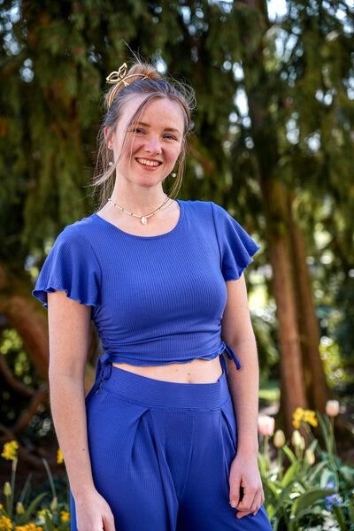 Vivien Joy Farrah Crop T-shirt mit Schmetterlingsärmel