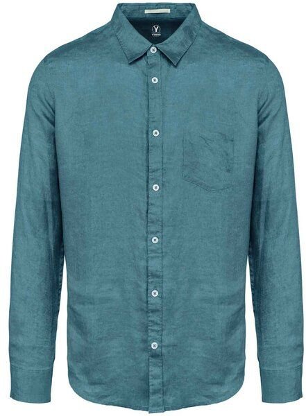 YTWOO Leinenhemd für Herren aus 100% Leinen mit Kragen