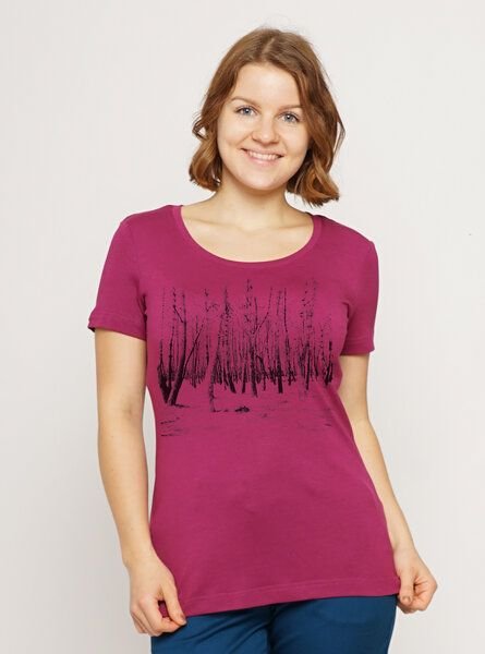 Peaces.bio - handbedruckte Biomode Lieber Wieder Shirt Woodland Damen