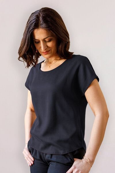 l'amour est bleu Kurzarmbluse aus Tencel