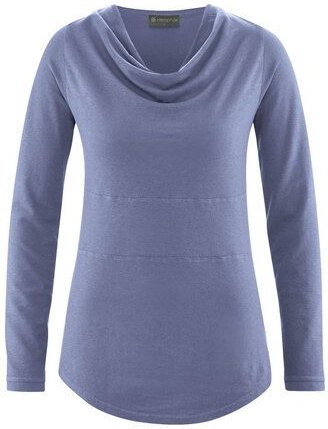 HempAge Damen Langarmshirt mit Wasserfallkragen Hanf/Biobaumwolle