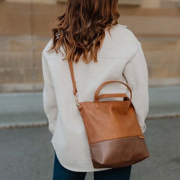 BOWLEANIES TASCHEN Mittelgroße Umhängetasche aus Lederfaserstoff