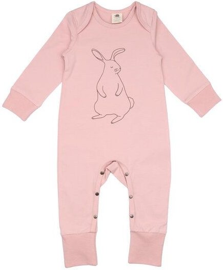 Baby Strampler GOTS-zertifiziert aus Bio-Baumwolle, rosa, langarm mit Füßen – Walkiddy, weich & hautfreundlich