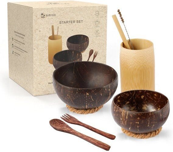 Namture Kokosnussschalen Starter Set (9-teilig) | Coconut Bowl