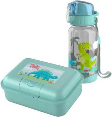 Lunch-Set Dino für Kinder, Dino-Brotdose & -Trinkflasche