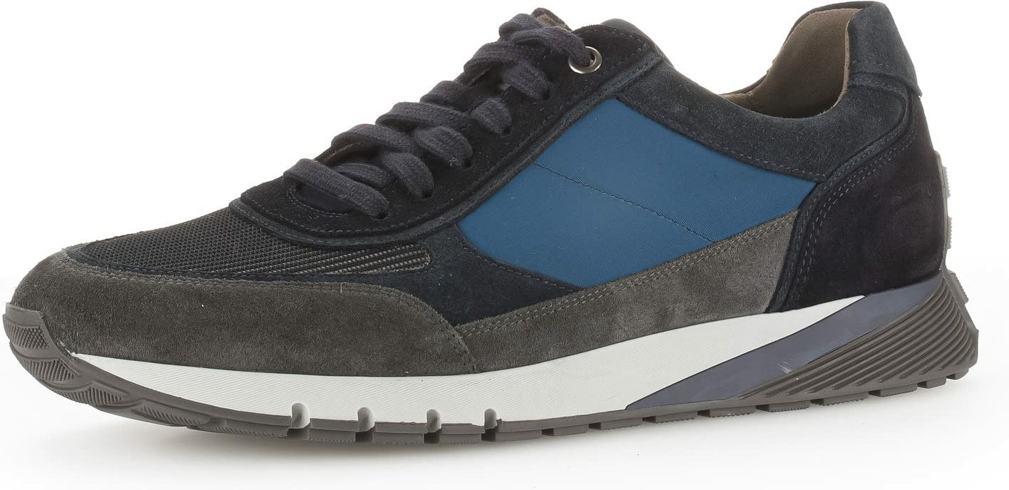 Gabor Pius Herren Leder Sneaker, schwarz/blau 7,5
