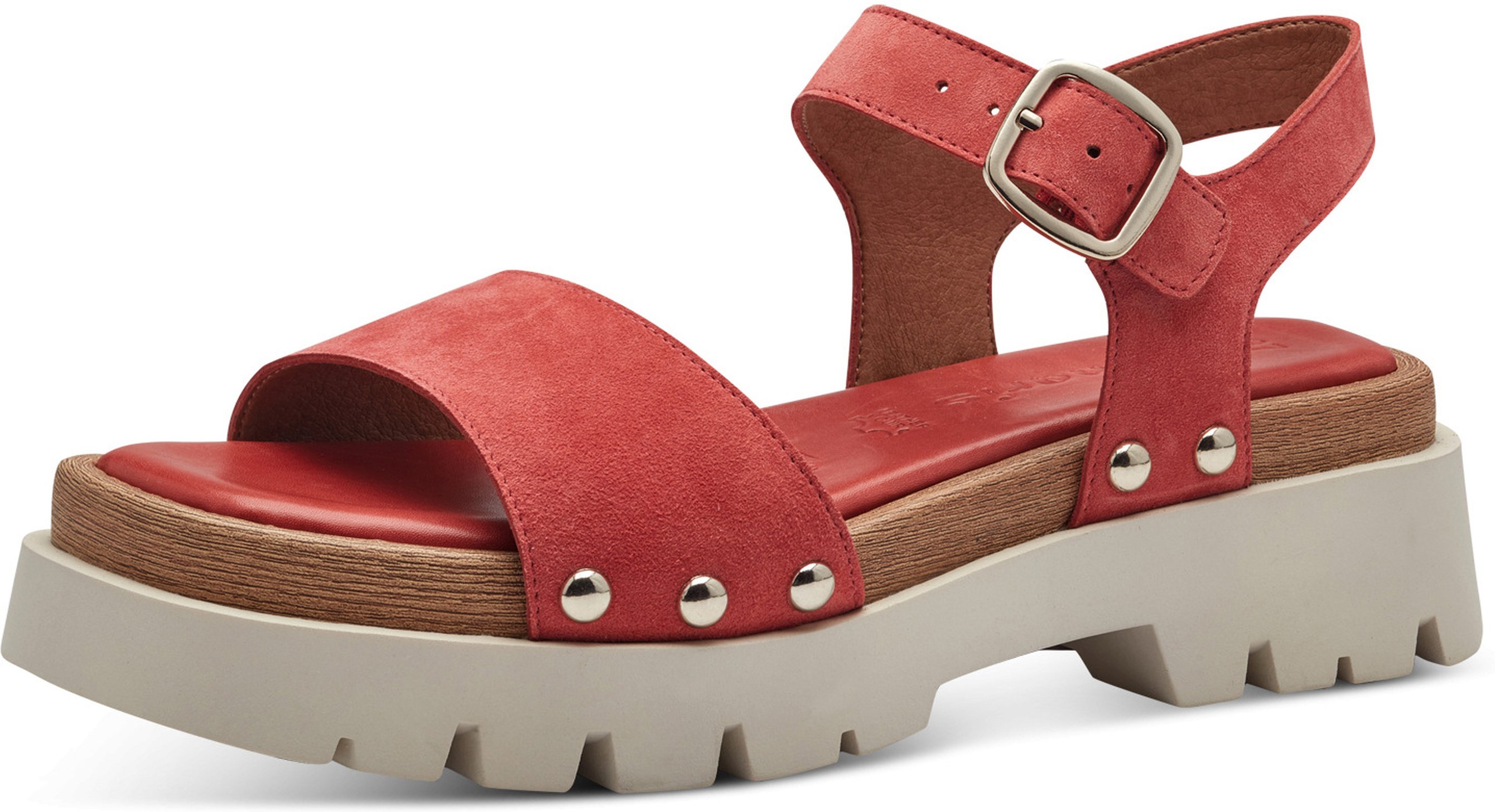 Thumbnail - Damen Sandalen 1-28230-42 Rot 500 Red Leder mit TOUCH-IT 38