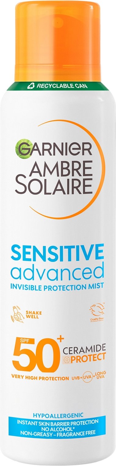 Garnier Ambre Solaire SPF 50+ Sensitive Advanced Dry Mist Sun Spray 150ml