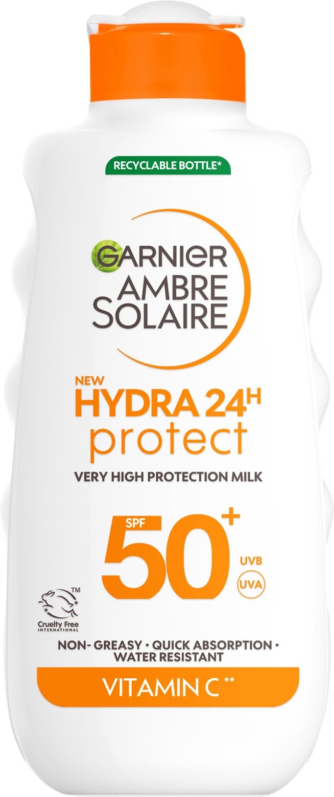 Garnier Ambre Solaire SPF 50+ Hydra 24 Hour Hydrating Sun Cream Lotion With Vitamin C,175ml