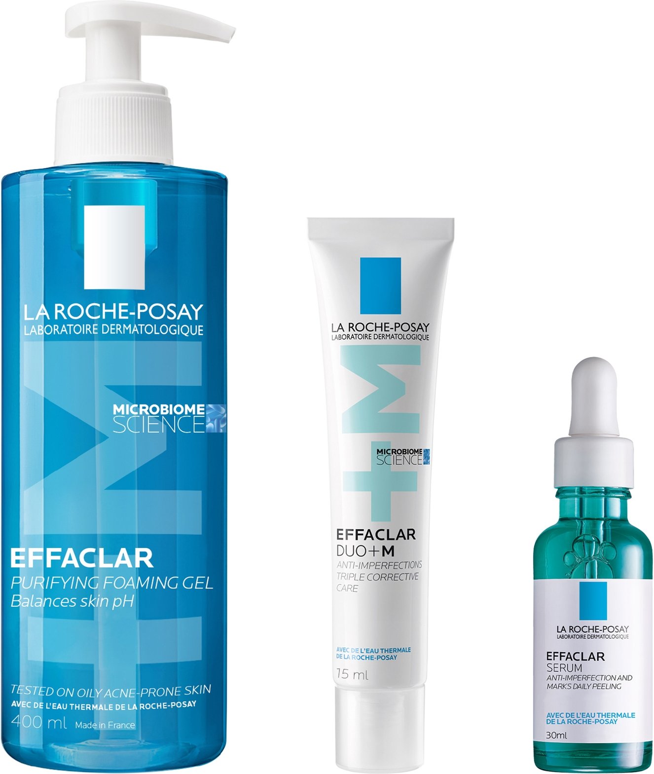 La Roche-Posay Breakout-Fighting Set- High Strength: Effaclar Cleanser, Serum and Corrective Care