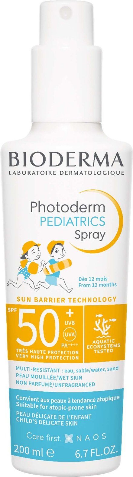Bioderma Photoderm Pediatrics Spray SPF 50+ Multi-Resistant Non-Greasy Sunscreen for Children Over 12 Months 200ml