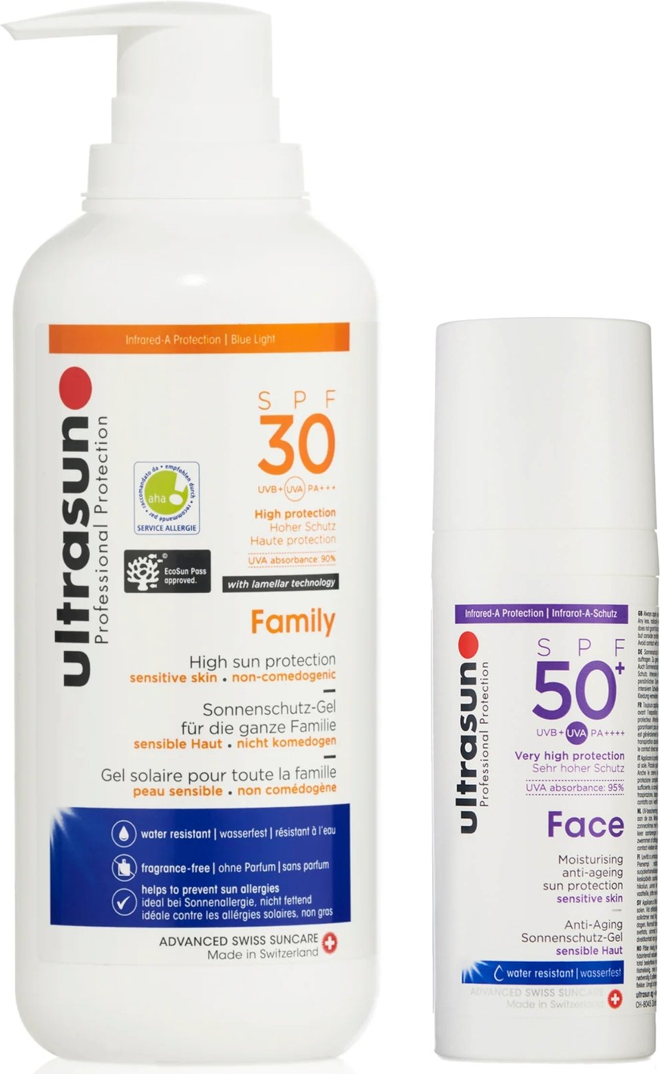 Ultrasun Family SPF30 400ml and Ultrasun Face SPF 50+ 50ml Bundle