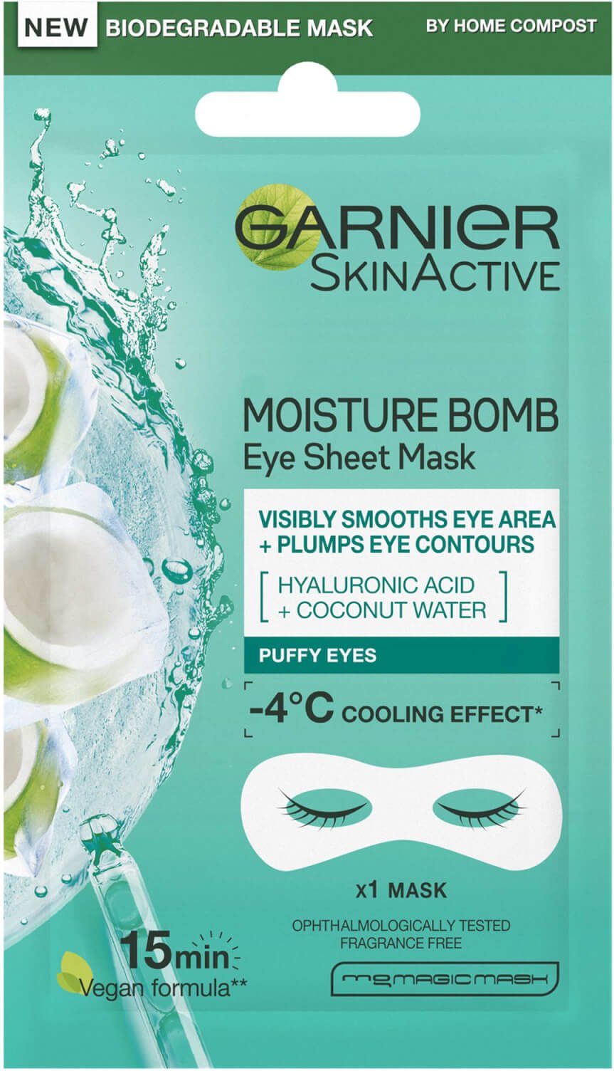 Garnier Hyaluronic Acid and Coconut Water Hydrating Replumping Eye Sheet Mask 6g
