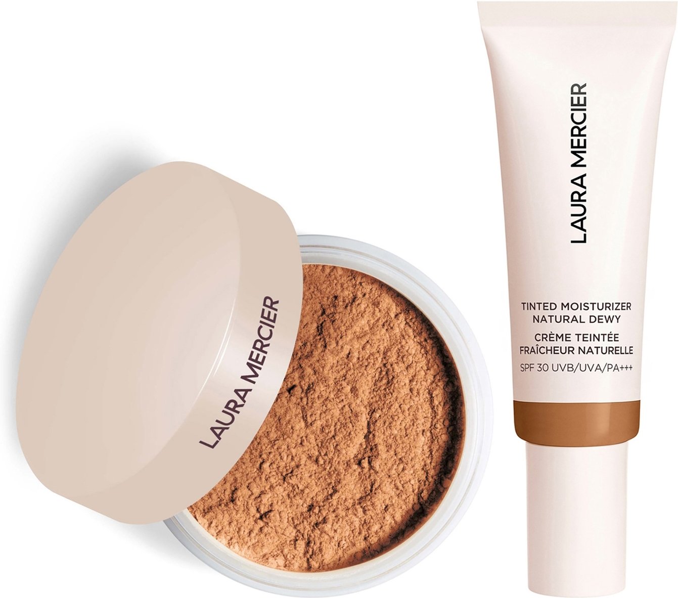 Laura Mercier Mini Translucent Loose Setting Powder Ultra Blur and Tinted Moisturiser Natural Dewy SPF 30 Duo (Various S...