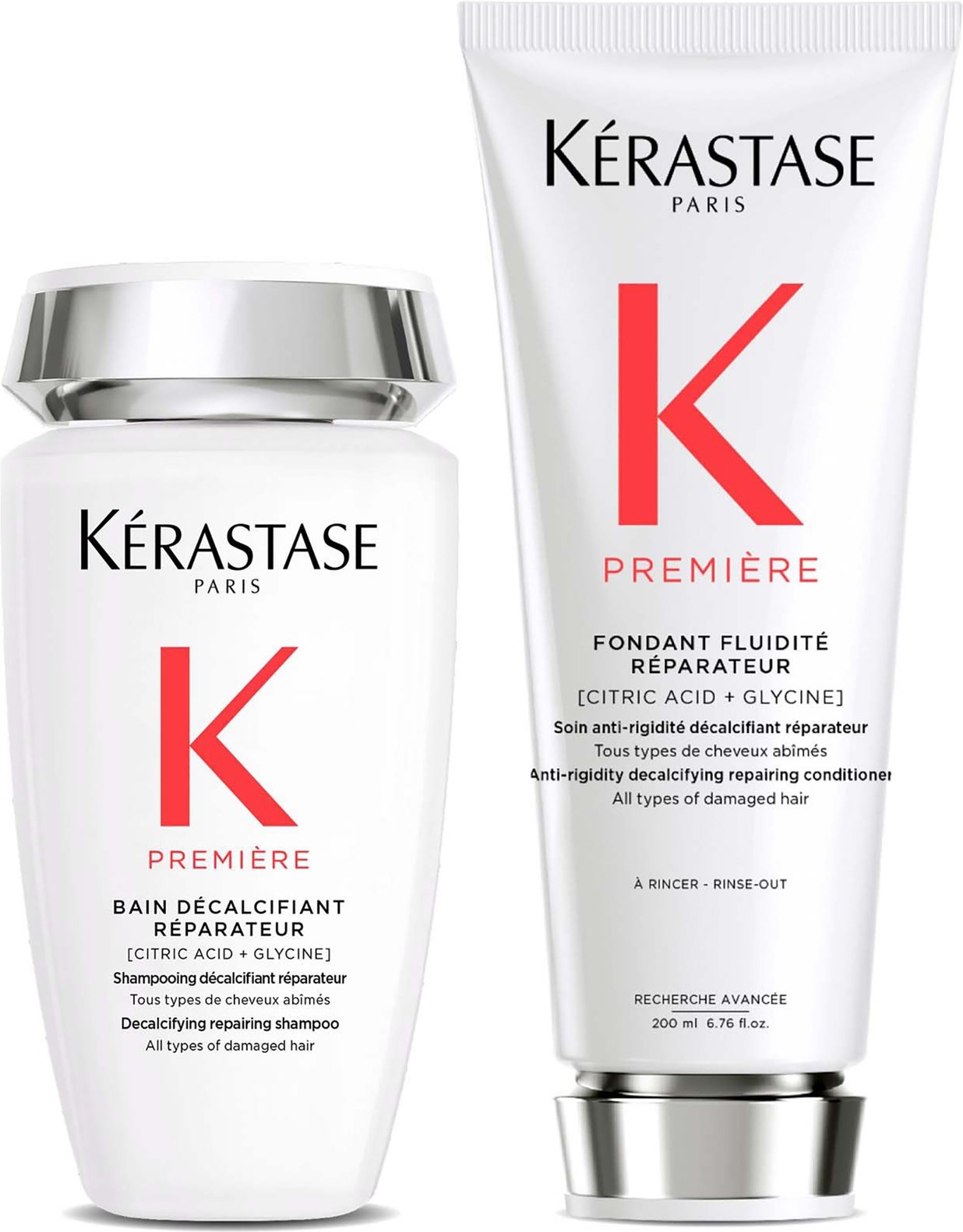 Kérastase Première Decalcifying Repairing Shampoo and Conditioner Duo for Damaged Hair with Pure Citric Acid and Glycine