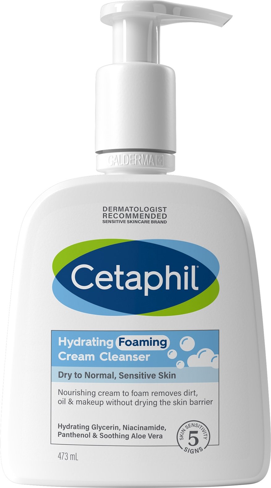 Cetaphil Hydrating Foaming Cream Cleanser Wash 473ml