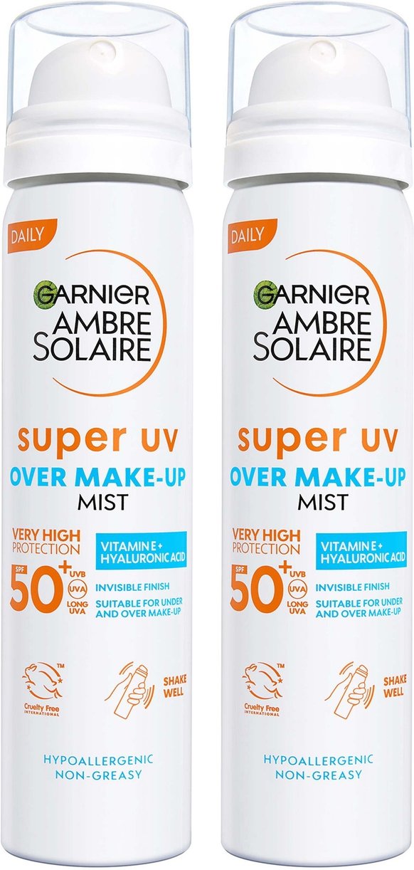 Garnier Ambre Solaire Over Makeup Super UV Protection Mist SPF50+ 75ml Duo