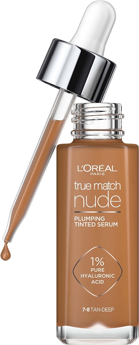 L'Oréal Paris True Match Nude Plumping Tinted Serum (Various Shades) - 7-8 Tan-Deep