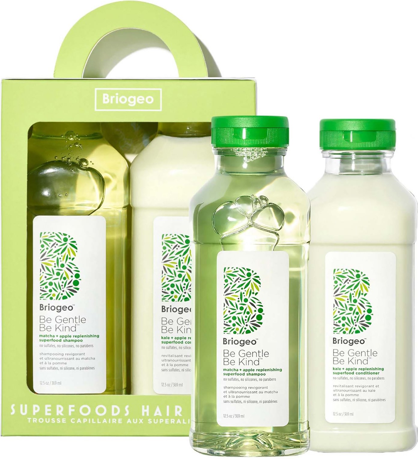 Briogeo Superfoods Apple Matcha and Kale Replenishing Shampoo and Conditioner Set
