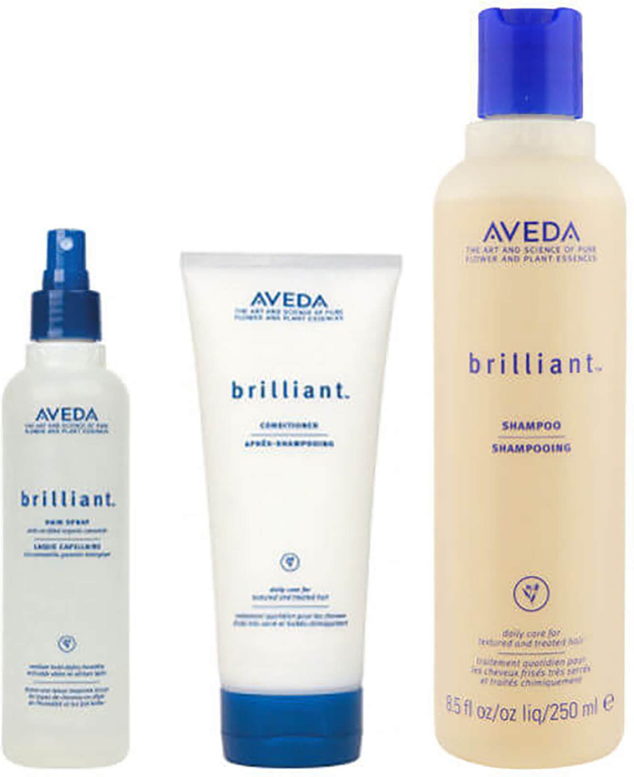 Aveda Pflege Trio für Haarglanz Brilliant Shampoo, Conditioner & Hair Spray
