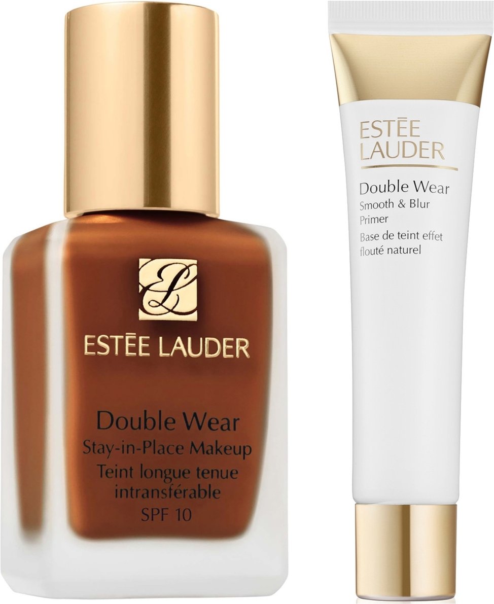 Estee Lauder Double Wear Stay-in-Place Makeup & Double Wear Smooth and Blur Primer Bundle (Various Shades) - 5N2 Amber H...