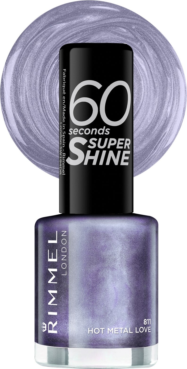 Thumbnail - Rimmel 60 Seconds Rita Nail Varnish 8ml (Various Shades) - 811 Hot Metal Love