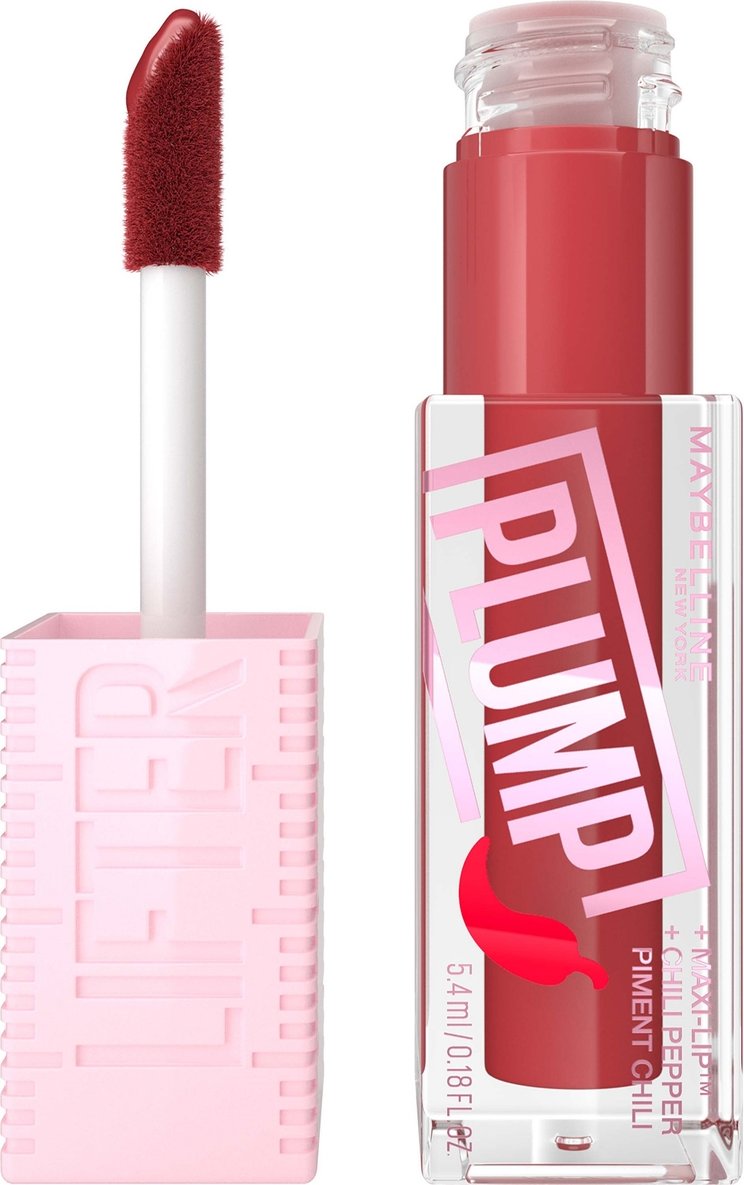 Maybelline Lifter Gloss Plumping Lip Gloss Lasting Hydration Formula With Hyaluronic Acid and Chilli Pepper (Various Sha...