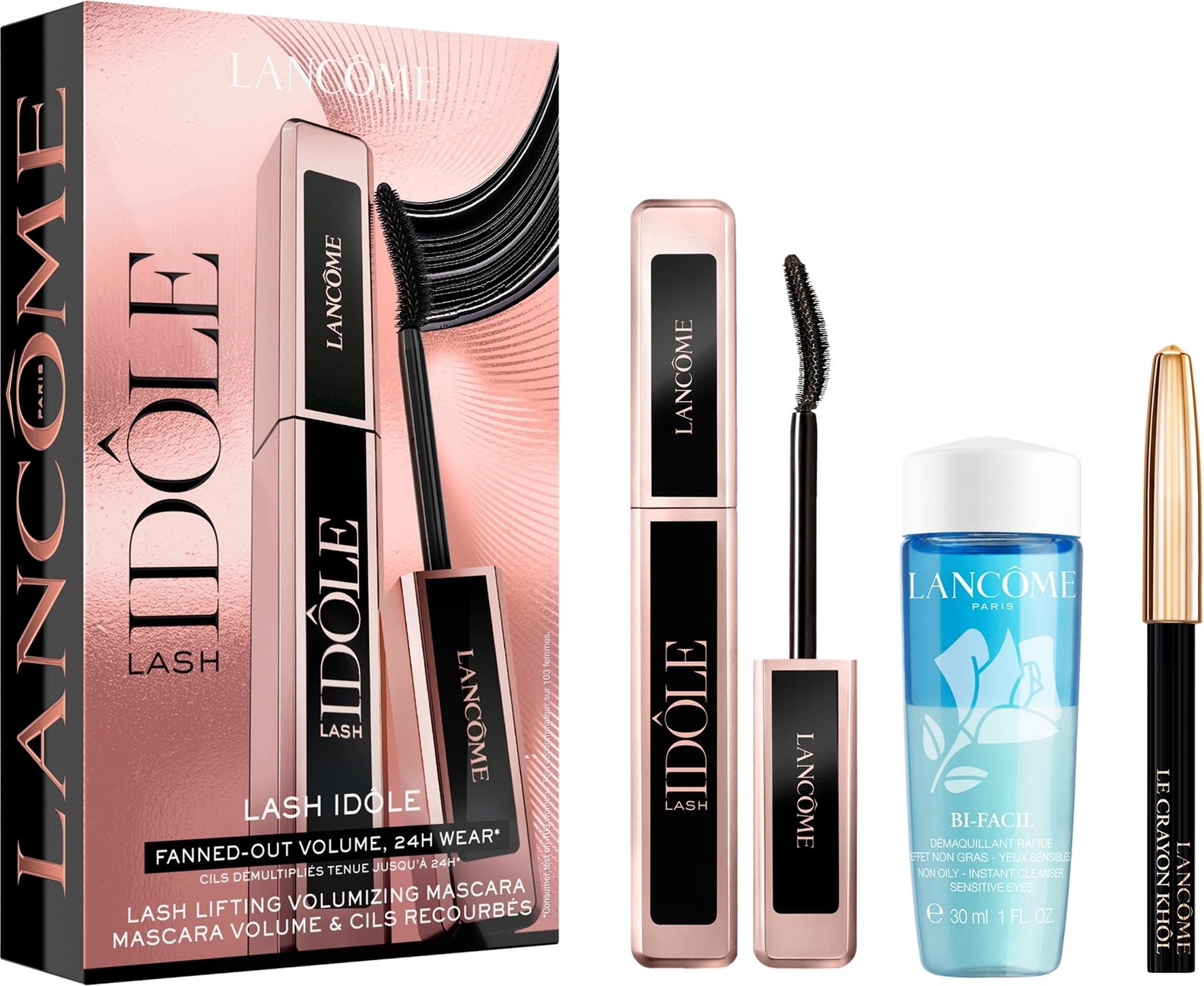 Lancôme Lash Idole Mascara, Khol Liner and Mini Bifacil Set