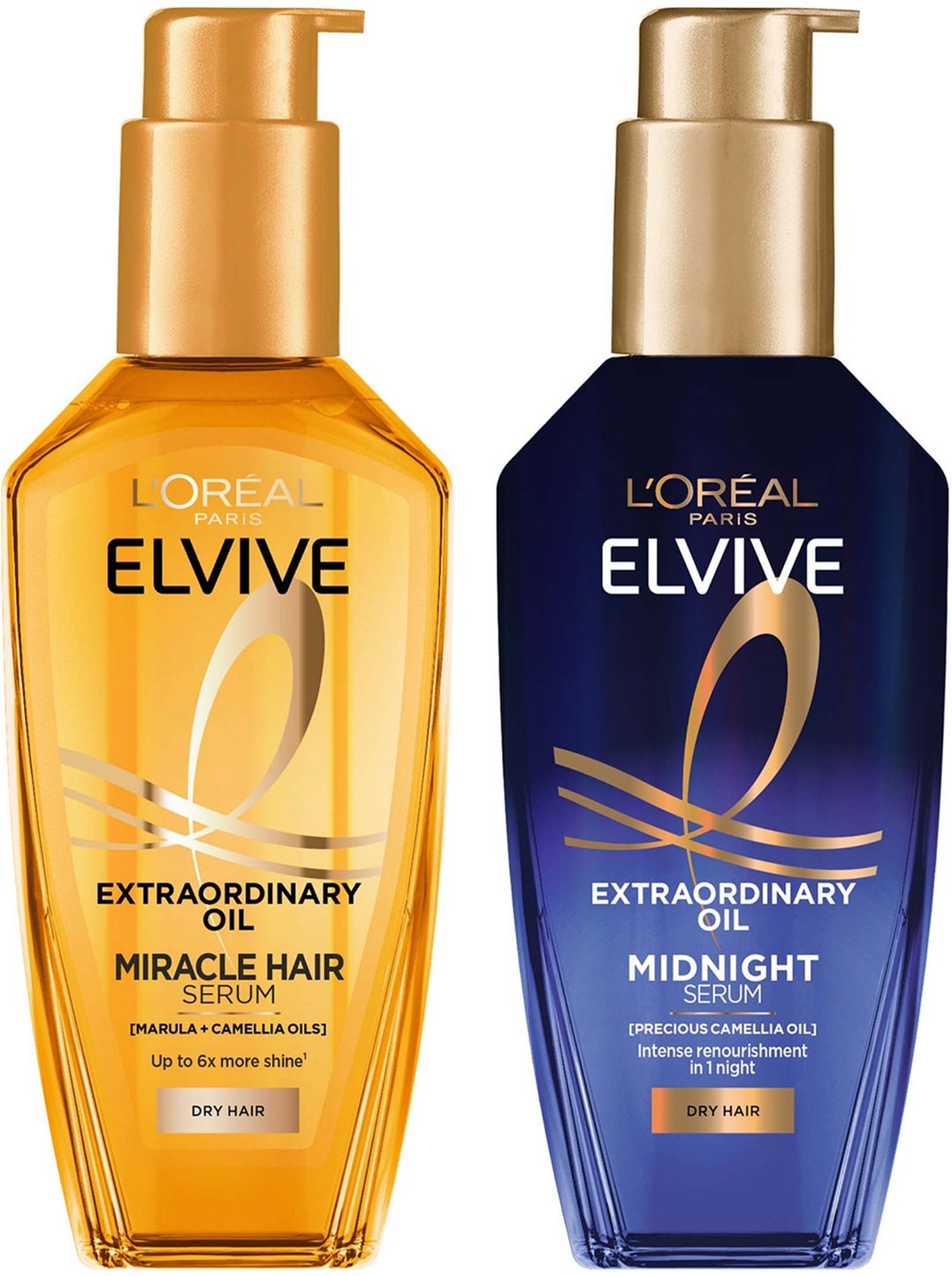 L'Oréal Paris Elvive Extraordinary Oil Nourished Hair Treatment Day and Night Routine Set for Dry Hair