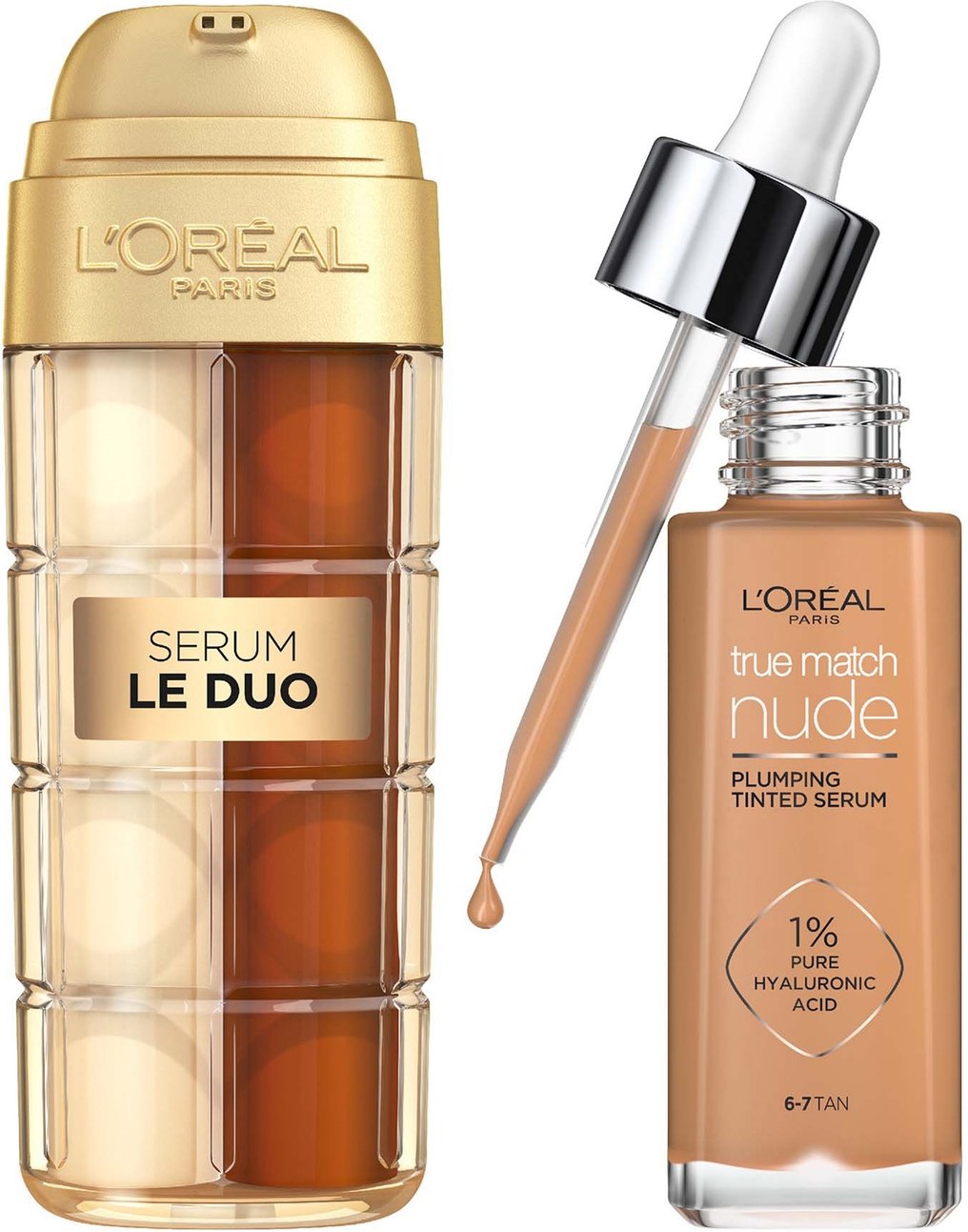 L'Oréal Paris Age Perfect Serum Le Duo 30ml & True Match Tinted Serum 30ml Bundle (Various Shades) - 7 Tan