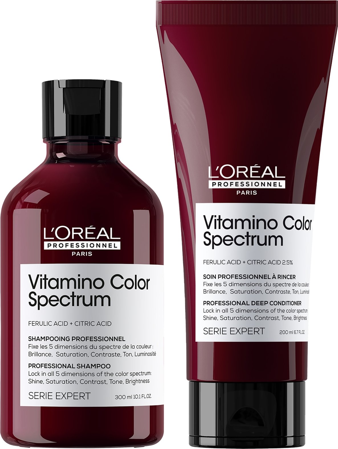 L'Oréal Professionnel Vitamino Color Spectrum Shampoo 300ml and Conditioner 200ml for Coloured Hair Duo
