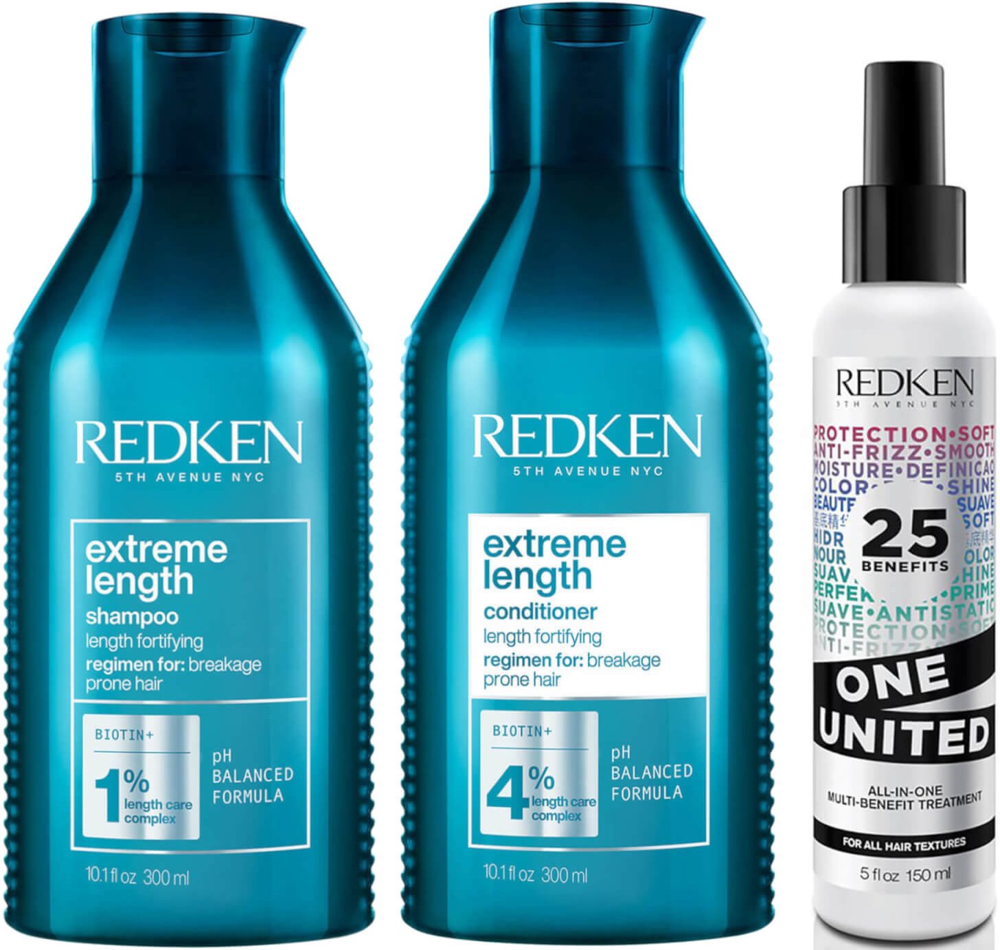 Redken Extreme Length Shampoo, Conditioner and One United Hair Bundle