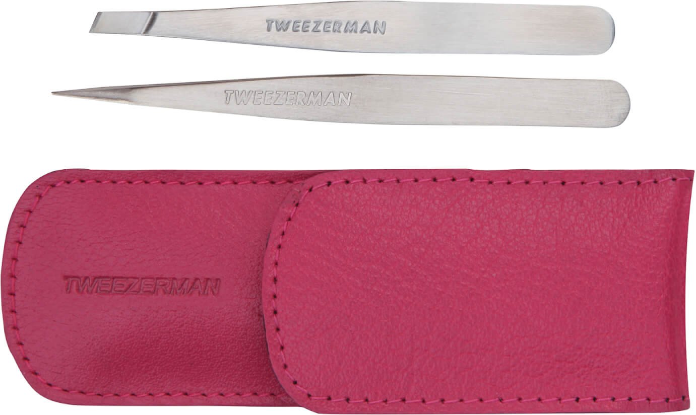 Tweezerman Petite Tweeze Set In Ledertasche - Pink