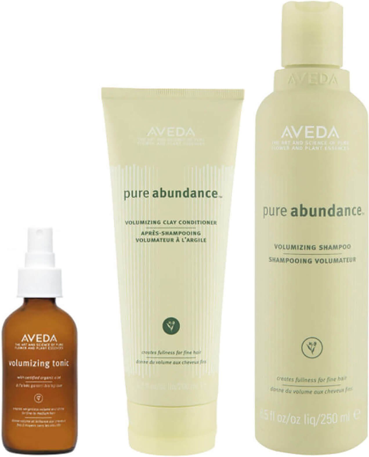 Aveda Volumen Haarpflege Trio Pure Abundance Shampoo, Conditioner & Purescription Volumising Tonic